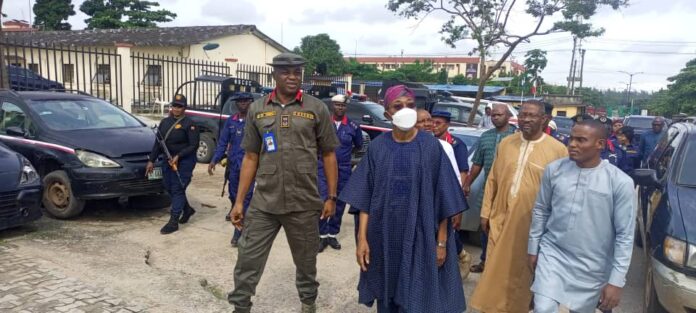 Minister Of Interior, Ogbeni Rauf Aregbesola Visits NSCDC Lagos Command
