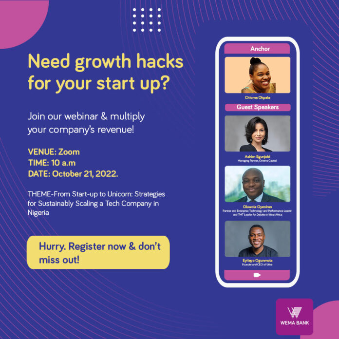 Wema Bank Invites To Webinar For Tech Startups And Tech-Driven SMEs