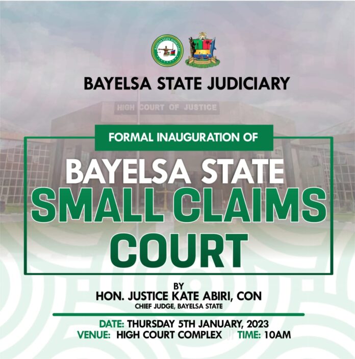 JUDICIARY BAYELSA STATE CHIEF JUDGE INAUGURATES FIVE MEMBER COURT OF SMALL CLAIMS COMMITTEE