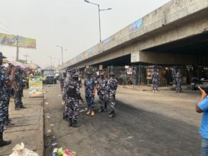 CP IDOWU OWOHUNWA VISITS MILE 12 AND OTHER TROUBLE SPOTS