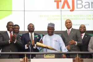 TAJBank Closing Gong Ceremony in commemoration of the listing of the N10 billion Mudarabah Sukuk issuance