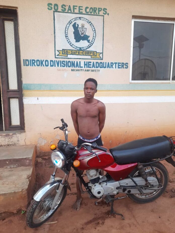 So-Safe Corps Nabs Ex-Convict For Stealing Okada In Ogun