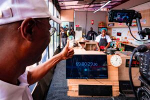 INVOKING “LAGOS SPIRIT”, SANWO-OLU MAKES SURPRISE APPEARANCE AT GUINNESS RECORD COOKING CONTEST