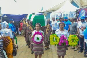Nollywood Superstar Mercy Johnson Okojie Pays Final Respects To Father