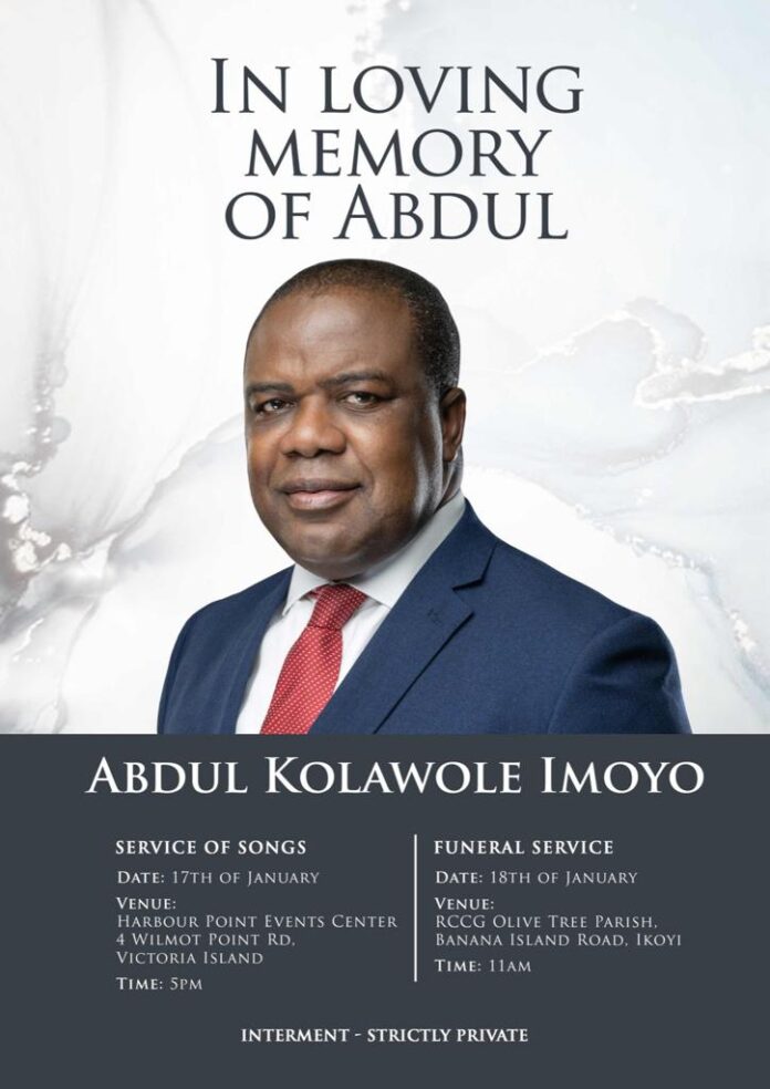 ACAMB Announces Burial Arrangements For Abdul Imoyo