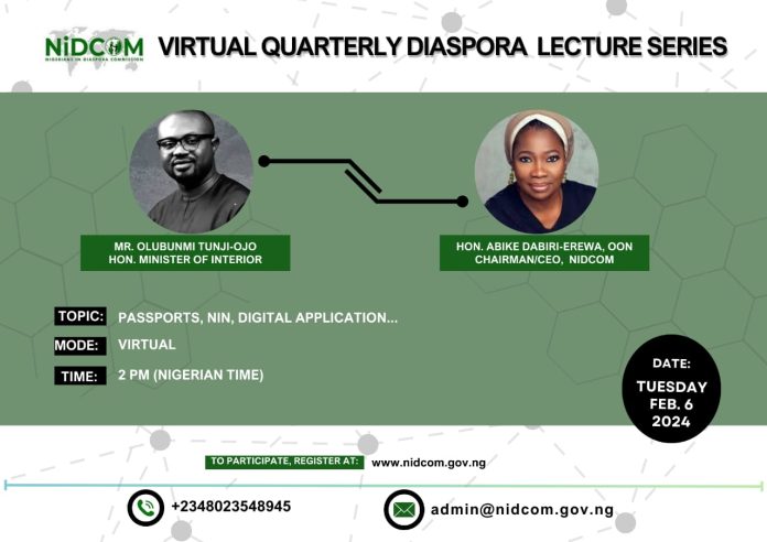 NiDCOM To Present First Virtual Quarterly Diaspora Lecture Series For 2024