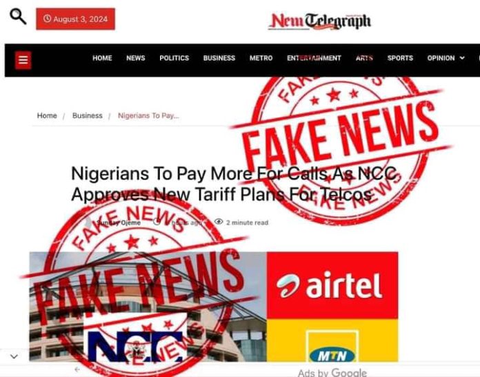 NCC Denies Approval of New Telecom Tariff Plans or Hikes; Public Urged to Disregard False Reports