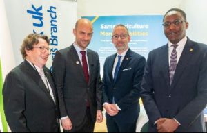 L-R: Jean Haas, Secretary General, France Nigeria Business Council (FNBC); Jean-Noel Barrot, Minister for Europe and Foreign Affairs; Justin Maria, Access Bank Paris Branch Manager; and Jules Mabushi, Head of Relationship Management, Access Bank Paris, at the 2026 Paris International Agric Show in Paris, France…recently.