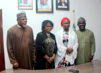 Dabiri-Erewa Advocates Migration Studies To Boost Diaspora Engagement (R) 2nd from Right Hon. Dr. Abike Dabiri-Erewa, OON, Chairman/CEO Nigerians in Diaspora Commission, (L) first from left, Mr Abdur-Rahman Balogun, Director NIDCOM Media Public Relations And Protocol, 2nd to (L) DR. Ifunanya Cecilia Daniels, first to (R) DR. Adeyanju T. Peter.