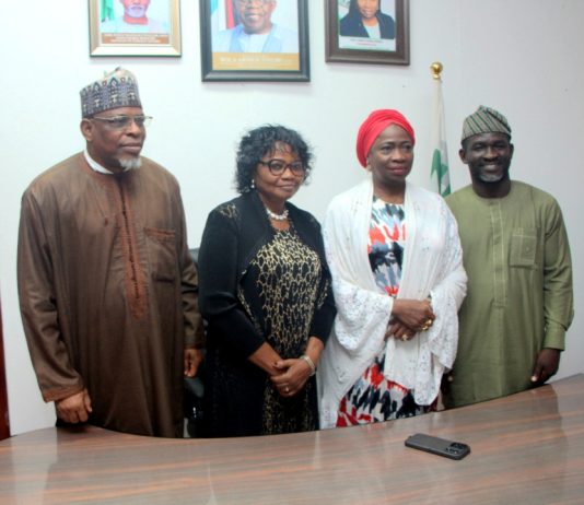 Dabiri-Erewa Advocates Migration Studies To Boost Diaspora Engagement (R) 2nd from Right Hon. Dr. Abike Dabiri-Erewa, OON, Chairman/CEO Nigerians in Diaspora Commission, (L) first from left, Mr Abdur-Rahman Balogun, Director NIDCOM Media Public Relations And Protocol, 2nd to (L) DR. Ifunanya Cecilia Daniels, first to (R) DR. Adeyanju T. Peter.
