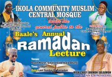 Ikola Community Mosque Announces Baale’s Annual Ramadan Lecture in Lagos Ikola Community Mosque Announces Baale’s Annual Ramadan Lecture in Lagos