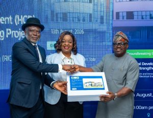 Sophia Horsfall, General Manager, External Relations and Sustainable Development, NLNG, breaks ground for the Research and Innovation Centre for Computer and Electrical Engineering (RICCEE) at Rivers State University, Port Harcourt, … today 