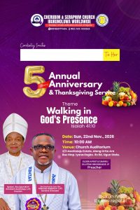 Cherubim & Seraphim Church, Ibukunoluwa Worldwide Set For 5th Anniversary, Thanksgiving Service