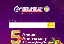 Cherubim & Seraphim Church, Ibukunoluwa Worldwide Set For 5th Anniversary, Thanksgiving Service Cherubim & Seraphim Church, Ibukunoluwa Worldwide Set For 5th Anniversary, Thanksgiving Service