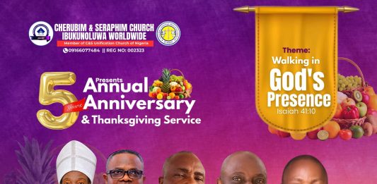 Cherubim & Seraphim Church, Ibukunoluwa Worldwide Set For 5th Anniversary, Thanksgiving Service